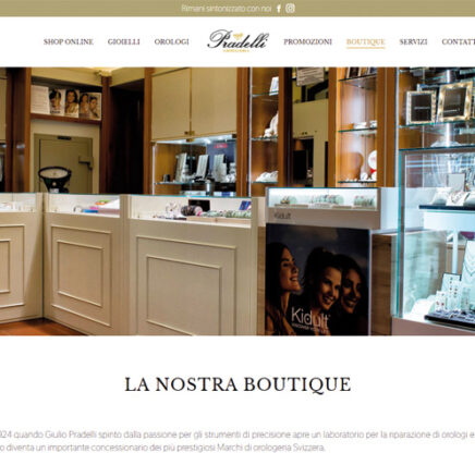 Pradelli jewelry e-commerce website